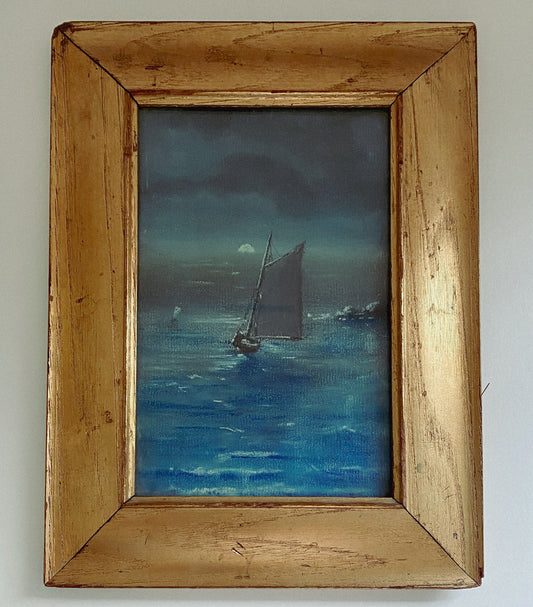 Vintage sailboat painting